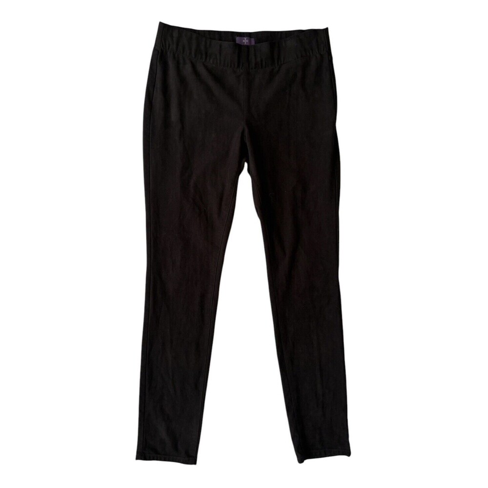 NYDJ Pull on Leggings Suede Look Women's 4 Long Black Elastic Waist Stretch